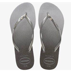 Havaianas Slim Prism Flip Flop Sandal Ice Grey 41/42 Brazil (US Women's 9/10)